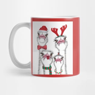 Christmas ostrich family Mug